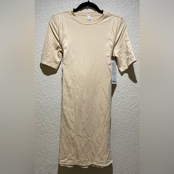NWT Lululemon Cotton Wrap Front T-Shirt Dress Prosecco Size 4 - Picture 7 of 11